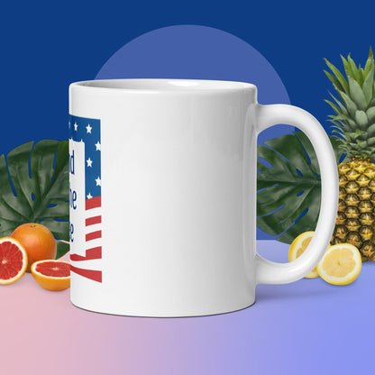 White Glossy Mug - America Freeland | Trenddotcom.com