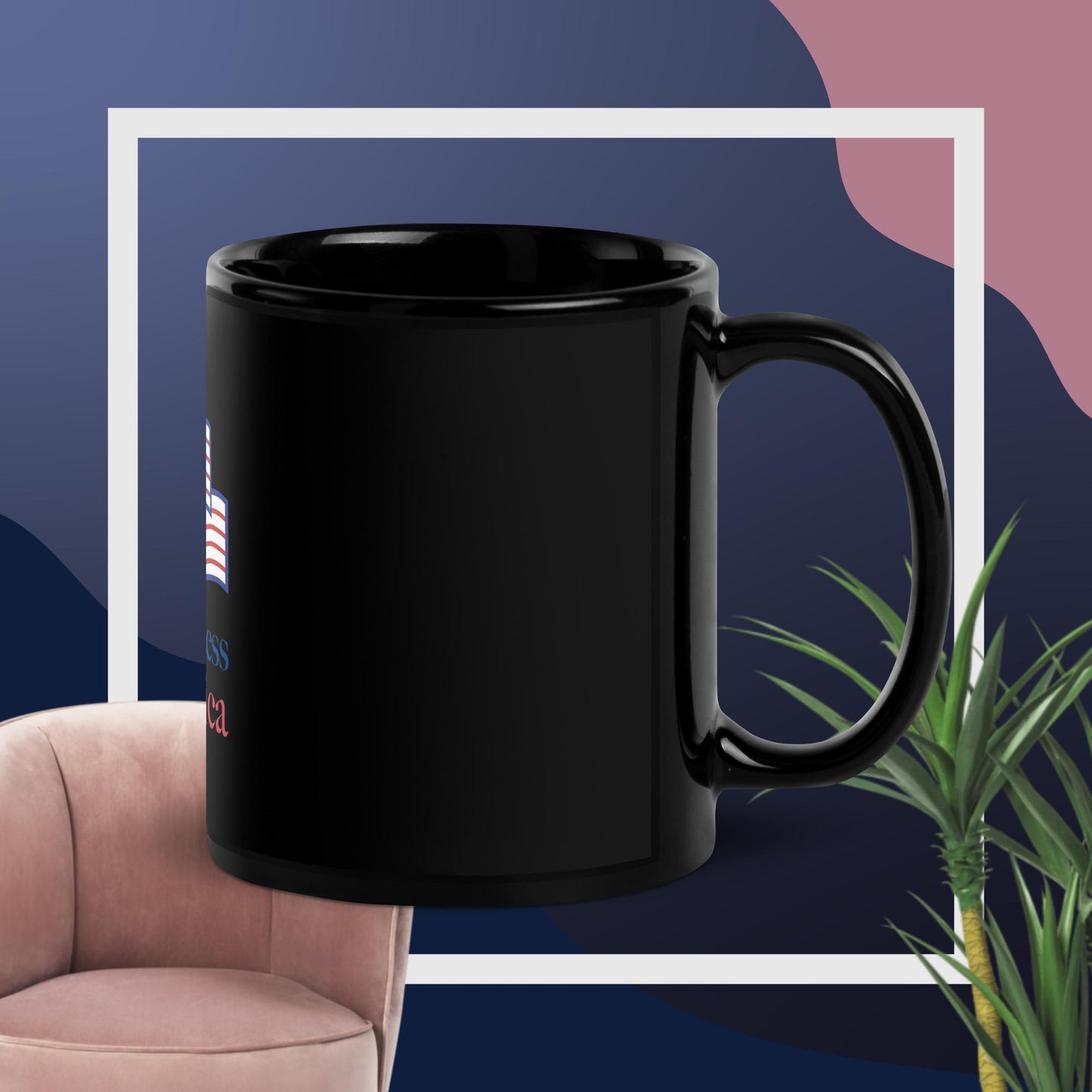 Black Glossy Mug - God Bless America