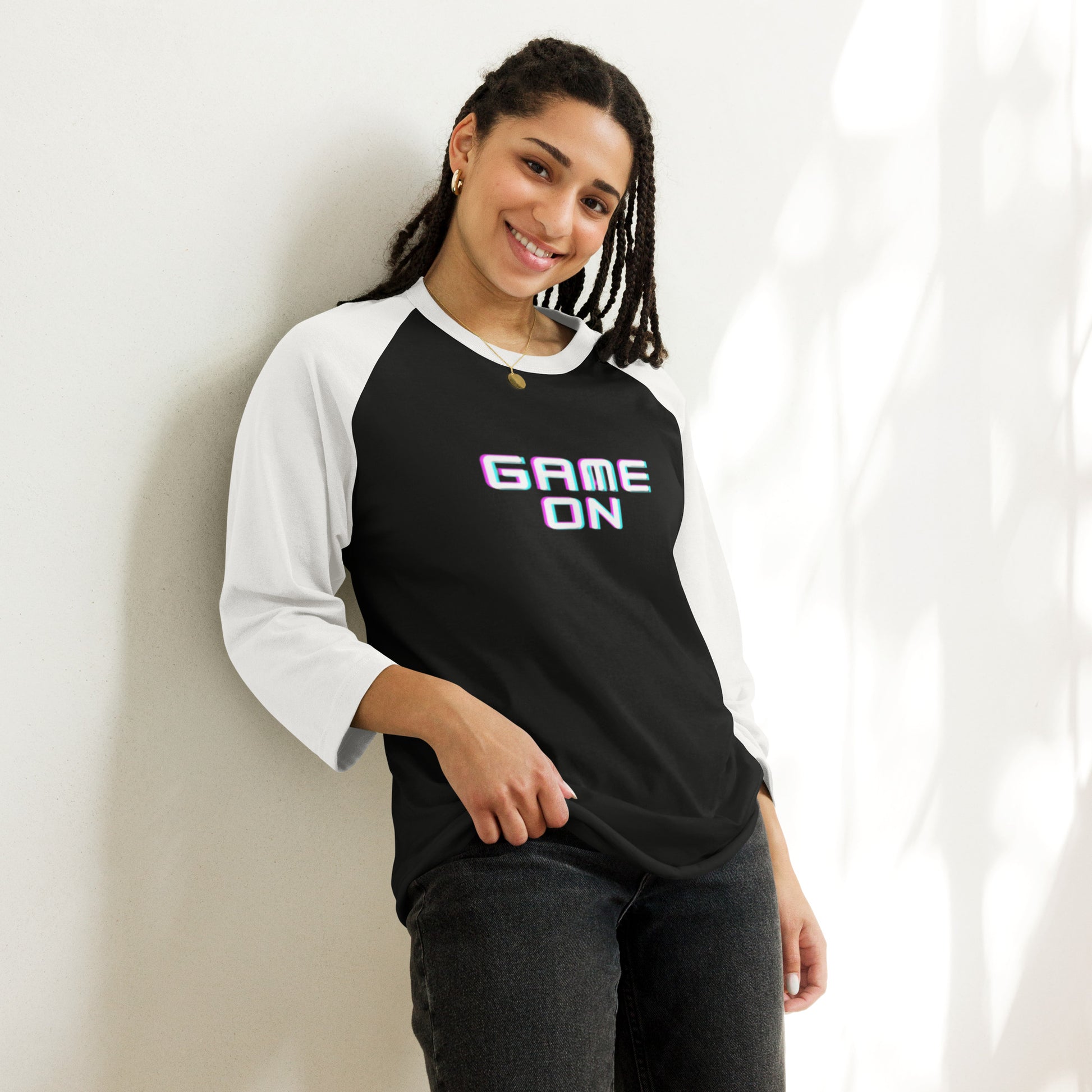 Ladies 3/4 Sleeve Raglan Shirt - Game On | trenddotcom