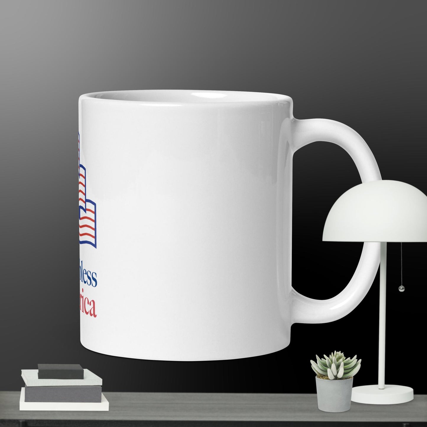 White Glossy Mug - God Bless America