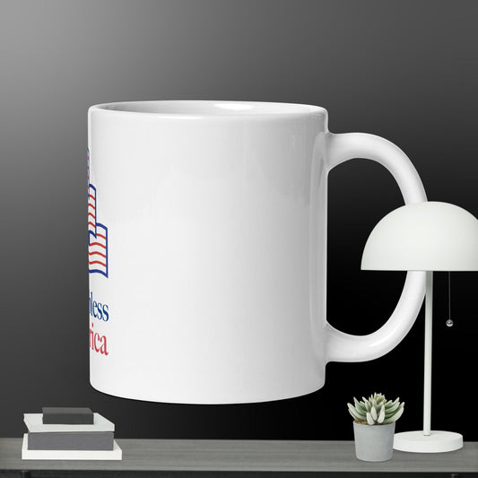 White Glossy Mug - God Bless America